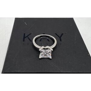 Kay Jewelers 3 Ct Princess Cut Simulated Diamond Ring 14k White Gold Plated Band
